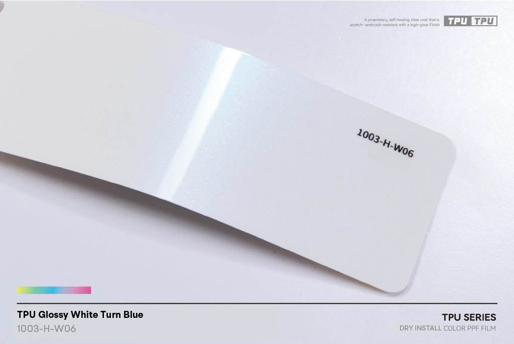 Glossy White Turn Blue